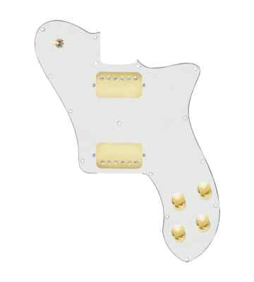 920D 72 Deluxe Tele Loaded Pickguard (Hot) Rough Neck Humbuckers Parchment/Gold