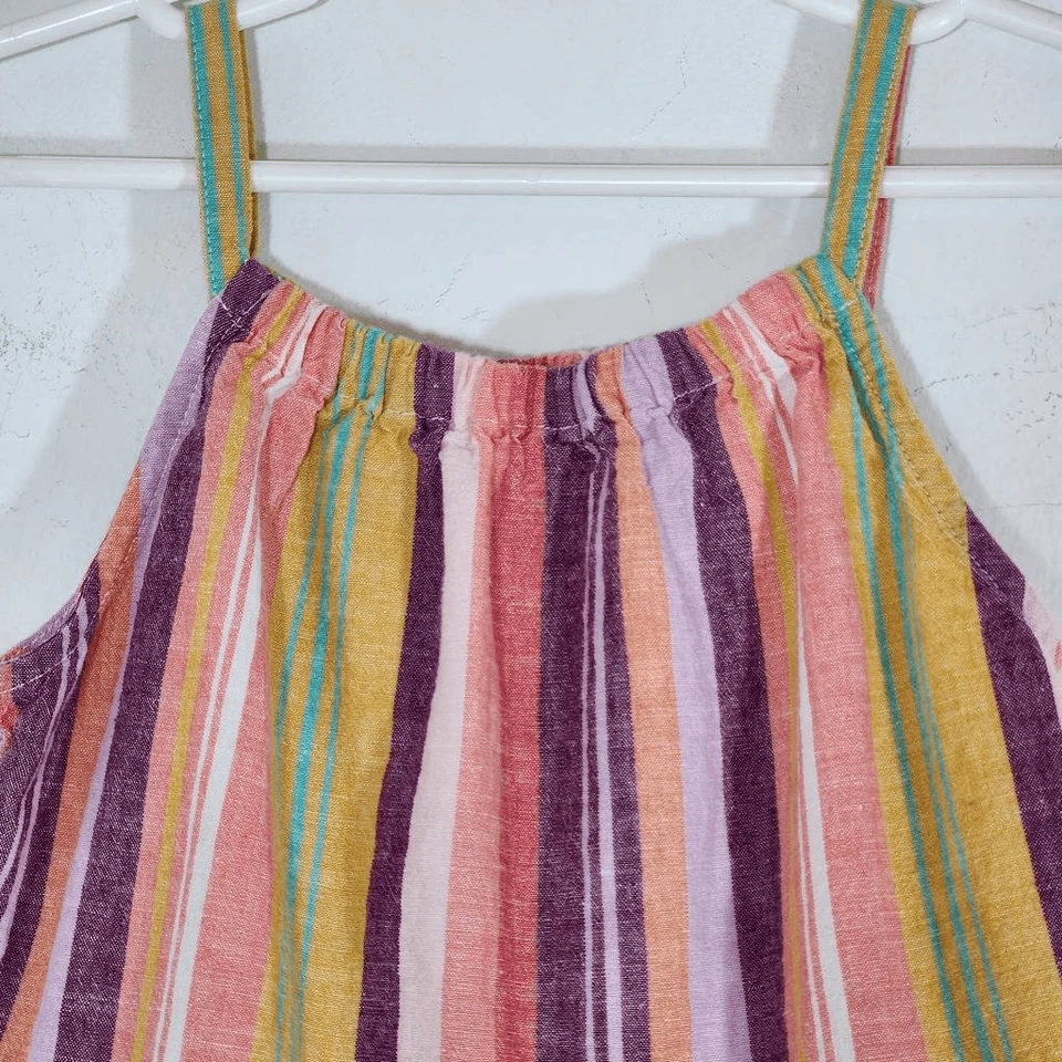 Vestido Solero Carter's Multicolor Lino en Niveles Talla 6 6X Colorido a Rayas Foto 3 de 4