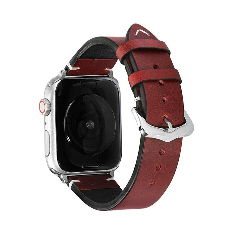 Stitching Leather Strap for Apple Watch Band Ultra 49mm 41mm 45 40 44mm 38 42mm - Imagem 4 de 4
