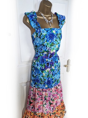 MARY KATRANTZOU X LIPSY Colourful Floral 3 Band Boho Maxi Dress, Size 14 - VGC - Picture 2 of 6
