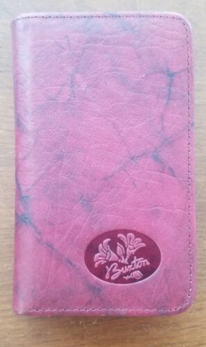 Buxton Heiress Snap Leather Card Case, Burgundy