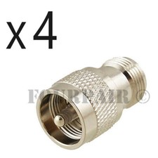 4 Pack Lot UHF PL-259 Male Plug to N Female Jack RF Adapter Converter Connector