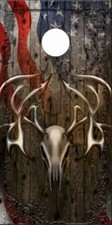 Ghost Tribal Buck Skull LAMINATED Cornhole Wrap Bag Toss Skin Decal