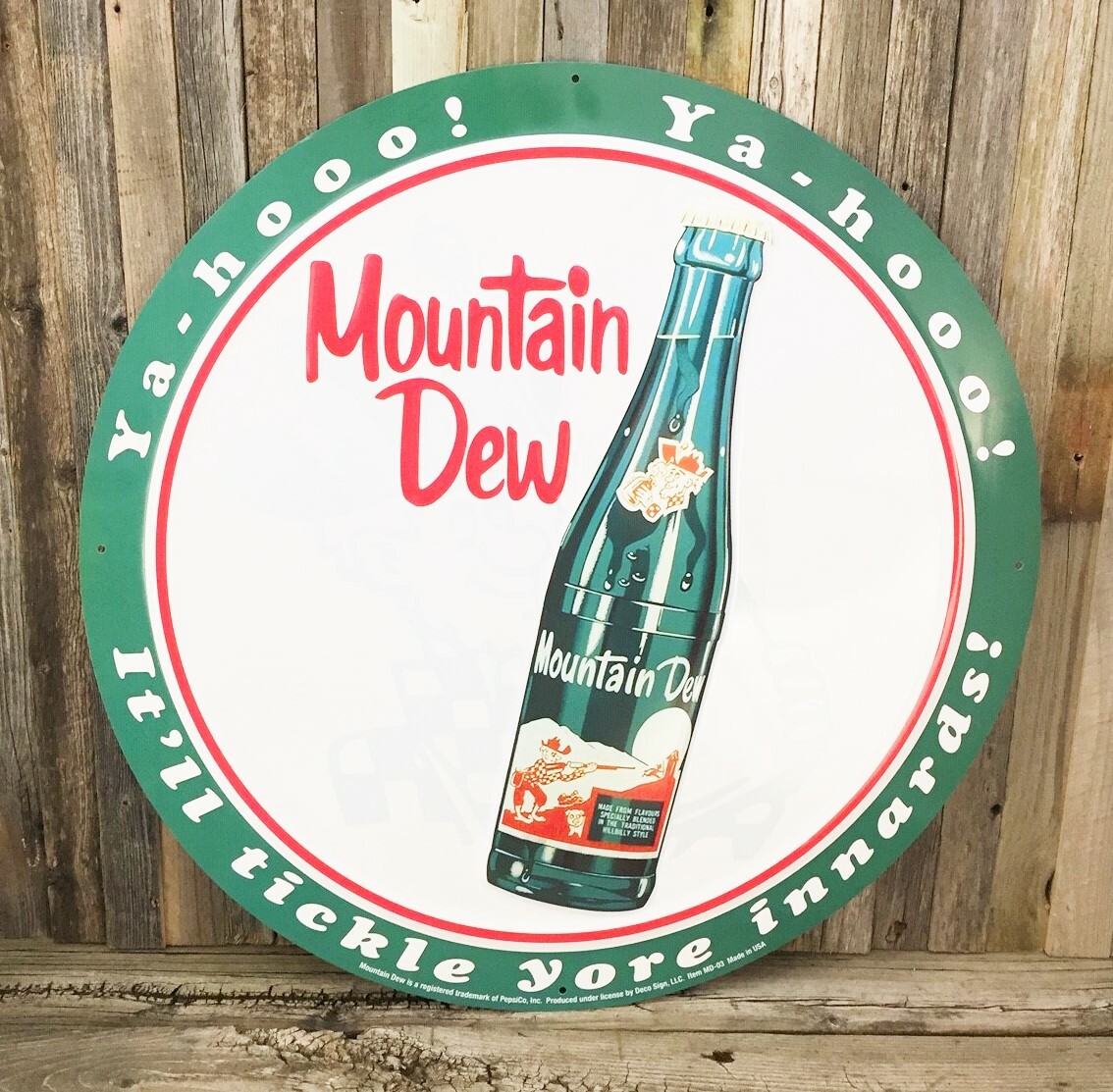 Targa In Metallo Vintage Mountain Dew, 20,3x30,5 Cm, Con Fori Preforati, Decorazione Da Parete Per Bar E Tavernette