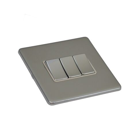 Screwless Polished Chrome Mirror Chrome Sockets & Switches White Trim - Picture 4 of 35