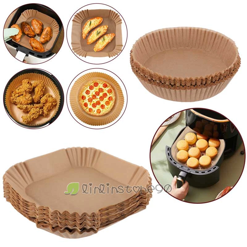 Air Fryer Liners, 100 PCS Disposable Paper Liners, Non-Stick Silicone Oil-proof
