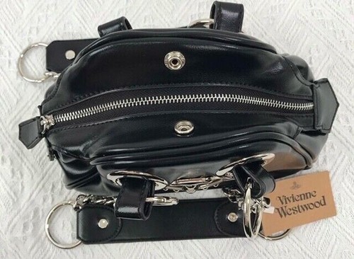 Vivienne Westwood shoulder bag leather big orb chain black New From japan - Picture 2 of 4