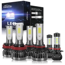 For Ram 1500 2011-18 LED Headlight Kit Hi/Lo Fog Beam Bulbs Super Bright 36000LM