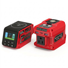 300W Voltage Regulator for Milwaukee Battery 110VOutlet PD USB Camping Power