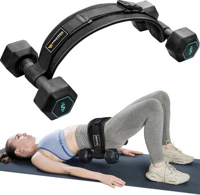 Exercise Hip Thrust Belt with Slip-Resistant Padding - Easy to Use with Dumbbell