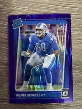 Penei Sewell RC 2021 Panini Donruss Optic  Rated Rookie Purple Shock Prizm #260