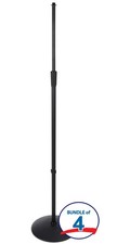 On-Stage MS9210 10-inch Round-base Mic Stand 4-pack 