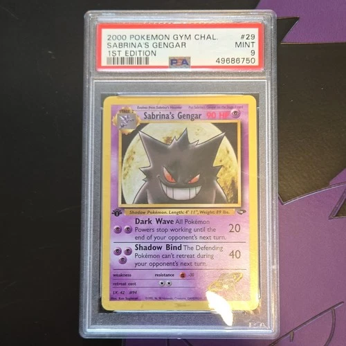 Pokémon Sabrina's Gengar 1st Edition Gym Challenge Rare PSA 9 29/132 English