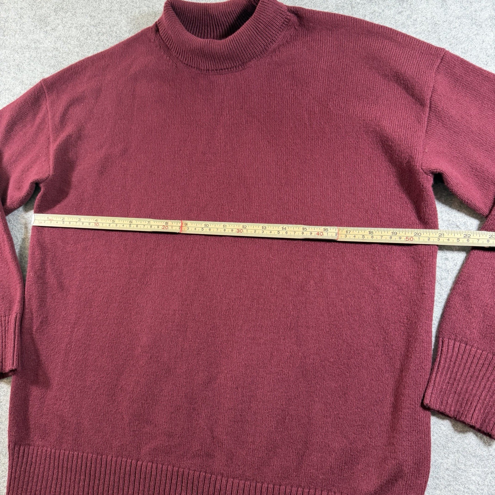 Banana Republic Turtleneck Sweater Womens S Burgundy Wool Blend Soft Knit LS thumbnail 4