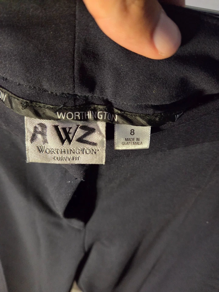 Pantalones para mujer Worthington calce curvilíneo negros ropa de trabajo informal de oficina talla 8 Foto 3 de 4