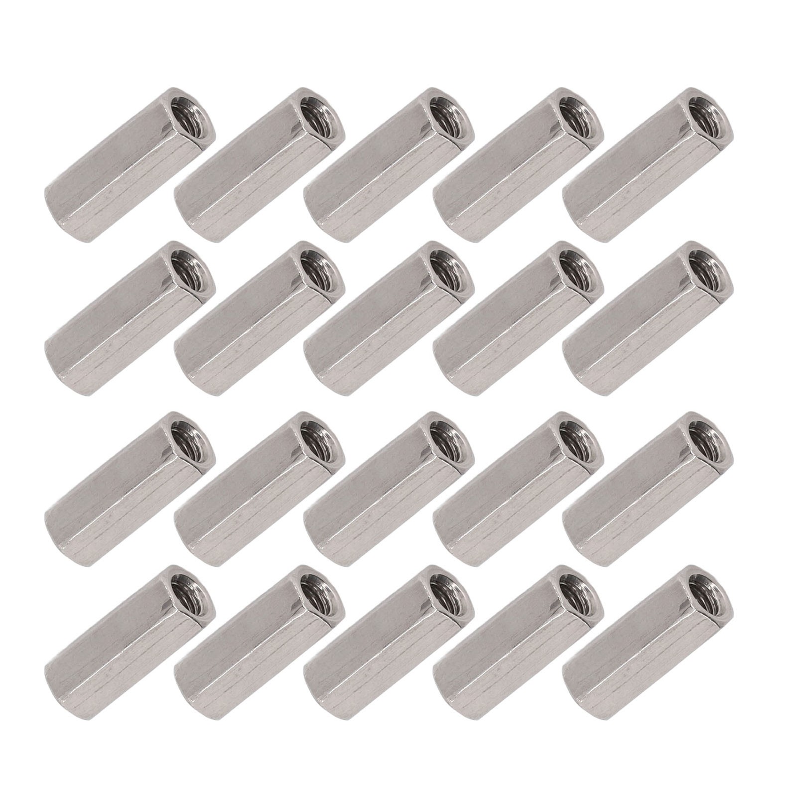 20pcs M5 Hex Coupling Nut Rust Proof Stainless Steel Connector For Bolts For