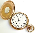 Pocket Watch W.H Crouch Antique Gold Plated Vintage Half Hunter Swiss Made Rare