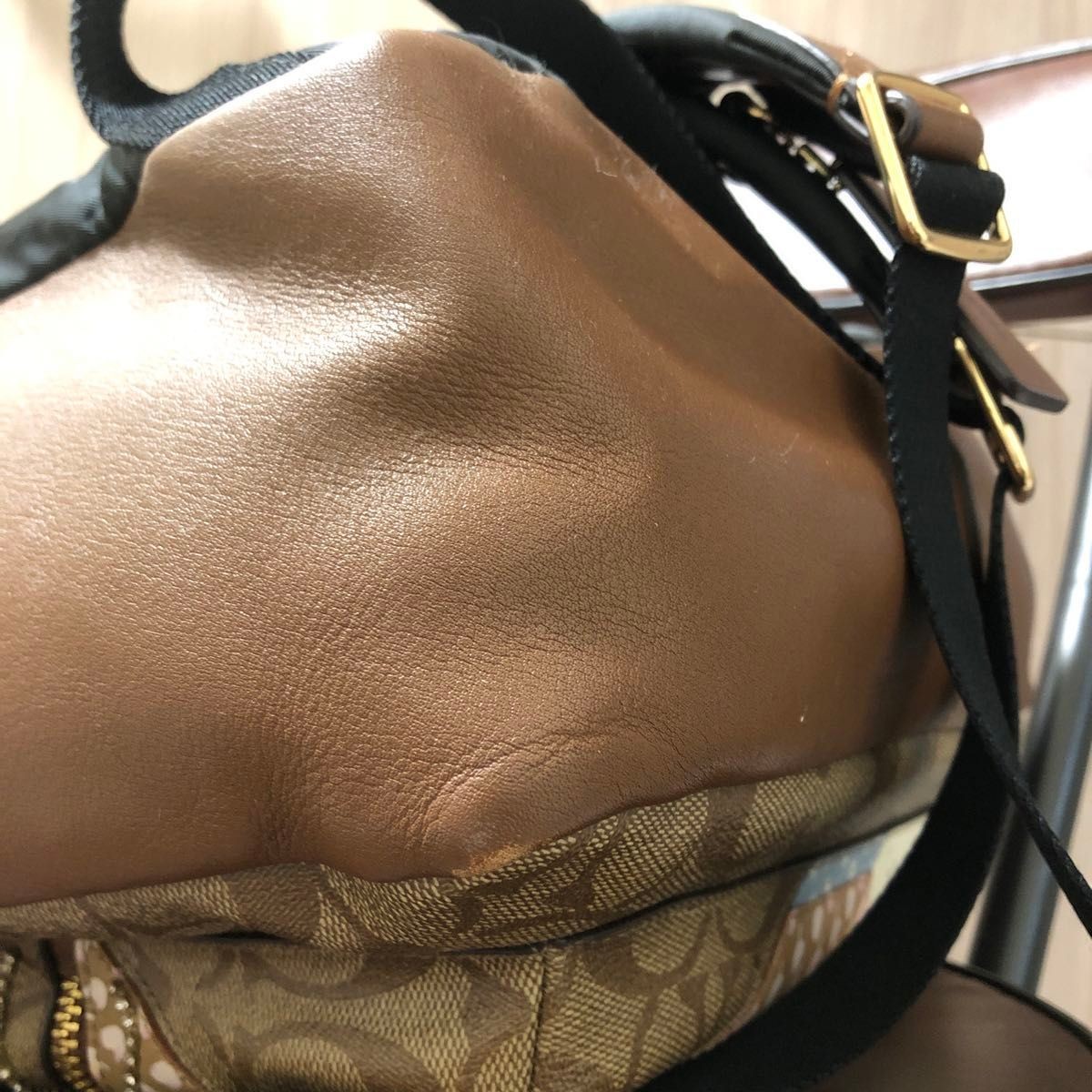 COACH patchwork star duffle backpack brown 22a - image 7