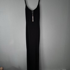 SKIMS Soft Lounge Long Slip Dress Onyx Black Ribbed Maxi Medium M