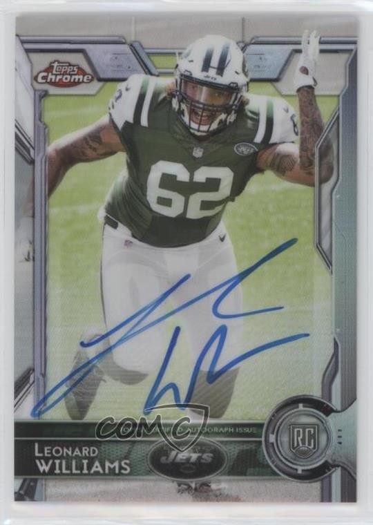 2015 Topps Chrome Rookies Refractor 26/150 Leonard Williams Rookie Auto RC 0pd9