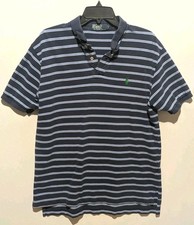 Polo Ralph Lauren Shirt Large Men's Custom Fit Short Sleeve Pink/Blue Stripe