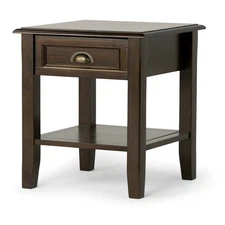 Burlington SOLID WOOD 18 inch Wide Square Transitional End Side Table in Maho...
