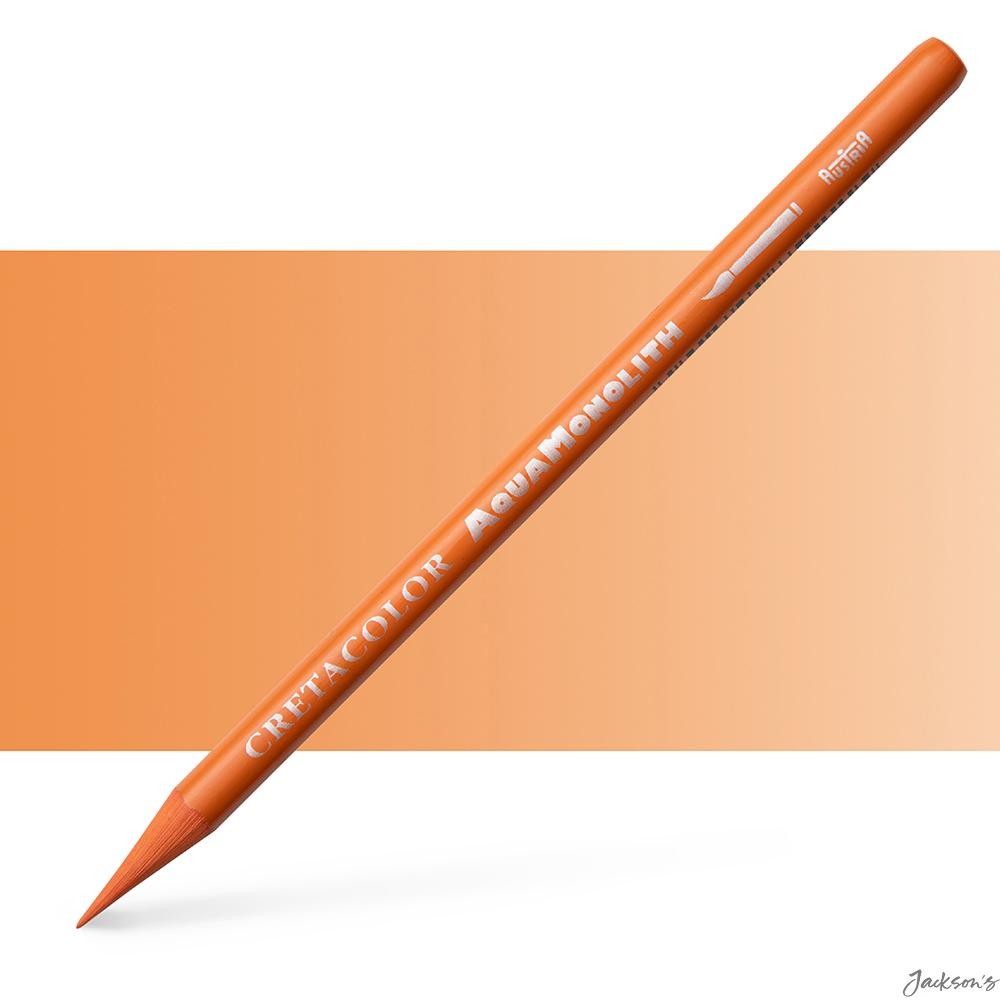 Cretacolor Aquamonolith Watercolour Pencil Water Soluble Pigment Orange Artis...
