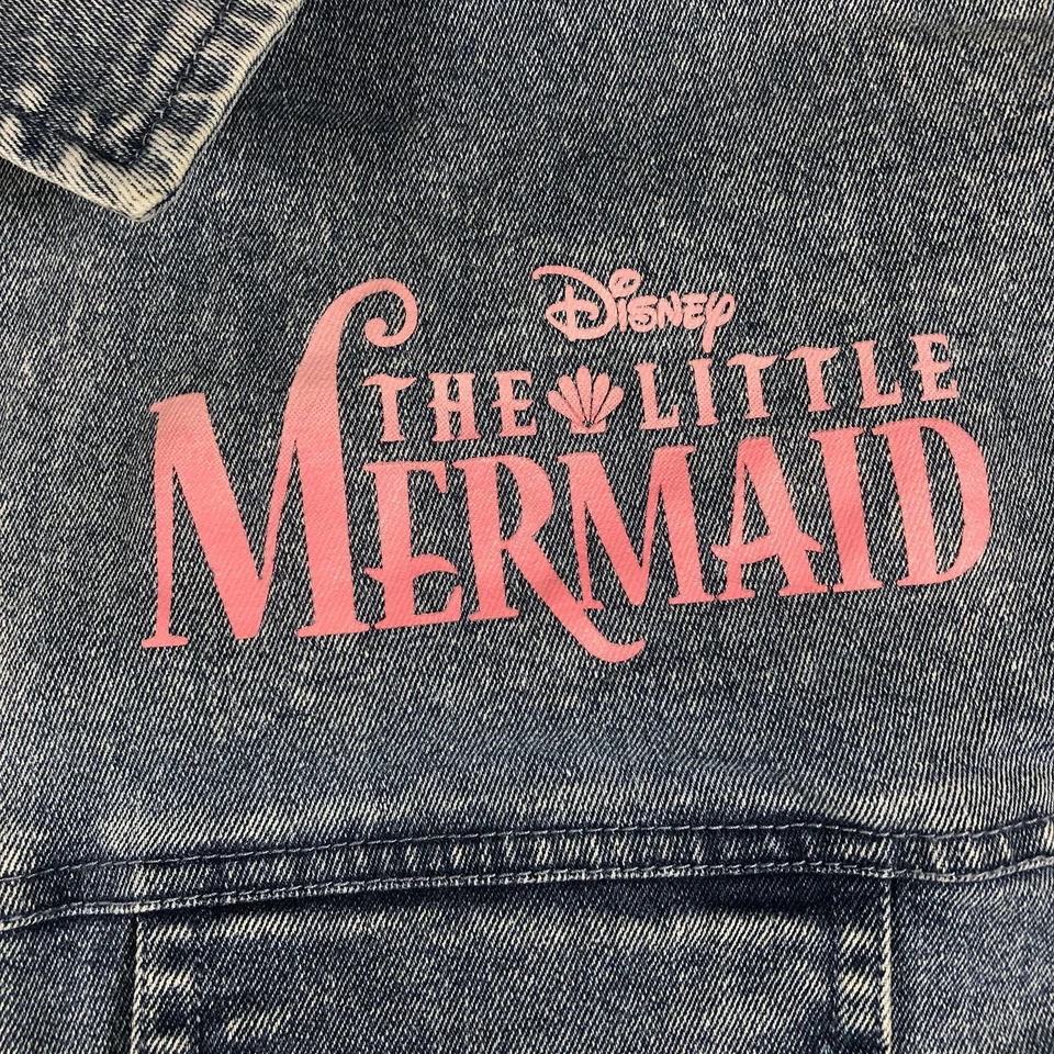 Disney La Sirenita Jean Chaqueta Mujer XL Azul Denim Trucker Ariel Gráfico Foto 3 de 4