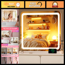 LED Vanity Mirror with Lights, 23"x18" Dimmable Makeup Mirror, 10X Magnification