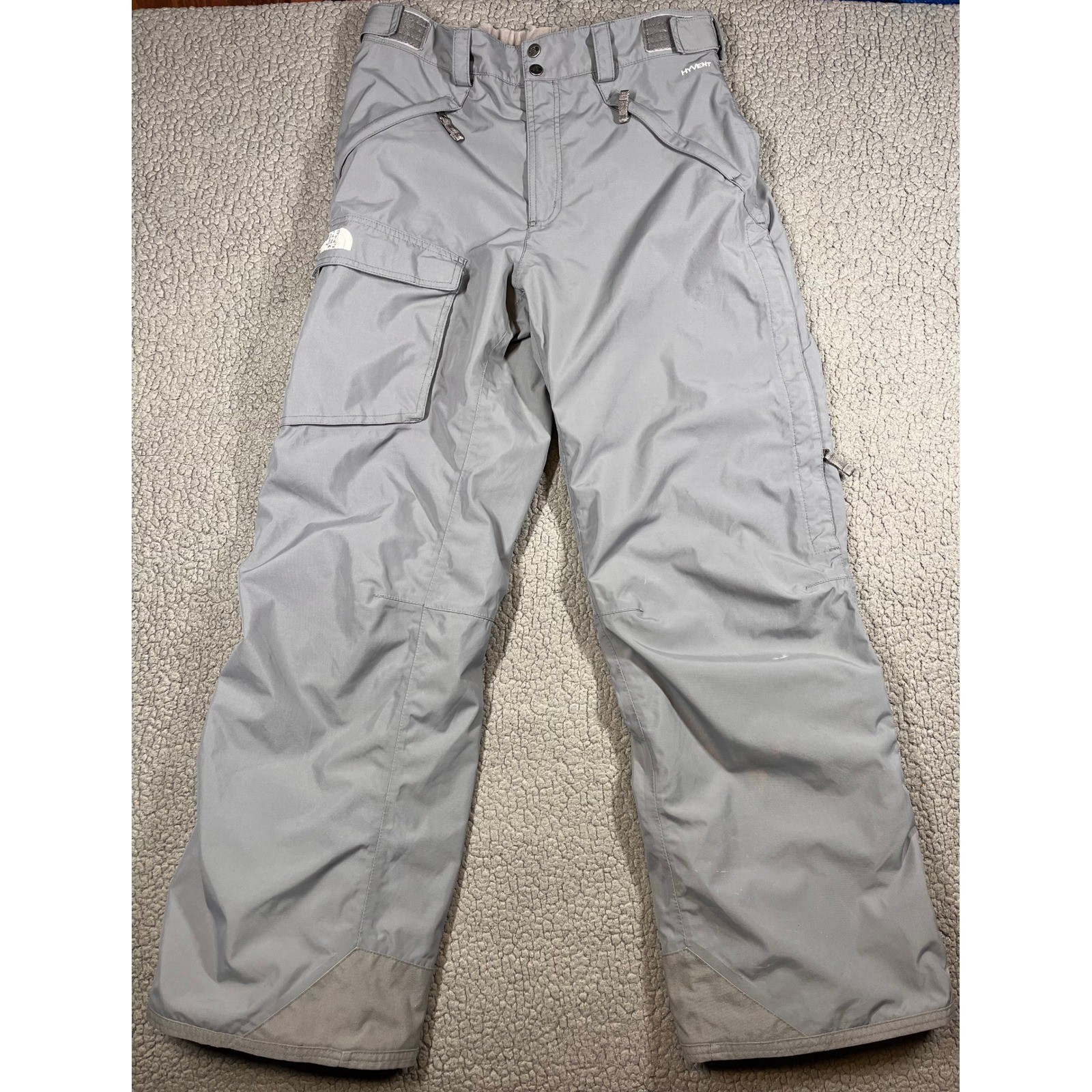 The North Face HyVent Mens Grey Ski Snowboard Pants Cargo Pocket Medium Long