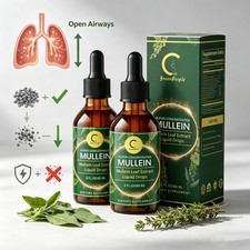 2 PACK Mullein Drops for Lungs, Detox and Cleanse Mullein Extract Supplement