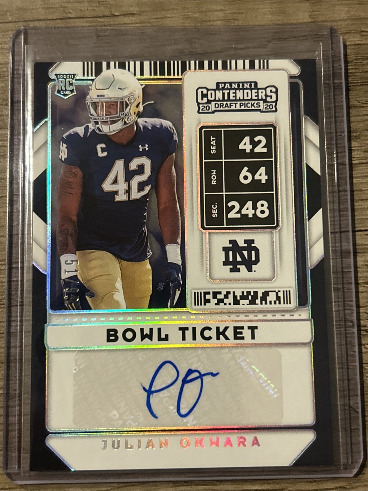 Julian Okwara Panini Contenders Draft Picks #178 Autograph