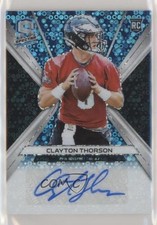 2019 Panini Spectra Rookie Neon Blue Prizm 52/99 Clayton Thorson #RA-CT Auto eq1