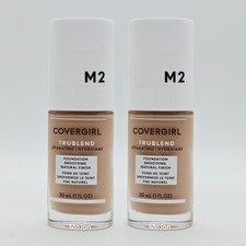 Lot Of 2 Covergirl Trublend Hydrating Foundation New 1 oz M2 - Medium Light Read