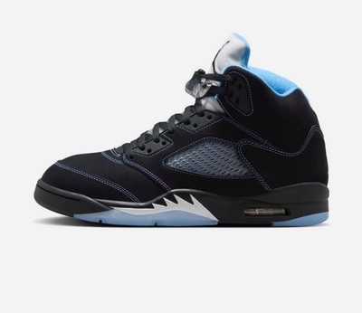   Air Jordan 5 Retro University Blue Black Visible Air Cushioned Men's Sneakers