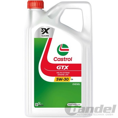 1x5L CASTROL GTX 5W-30 C4 MOTORÖL passend für MB 226.51 RENAULT RN 0720 ACEA C4