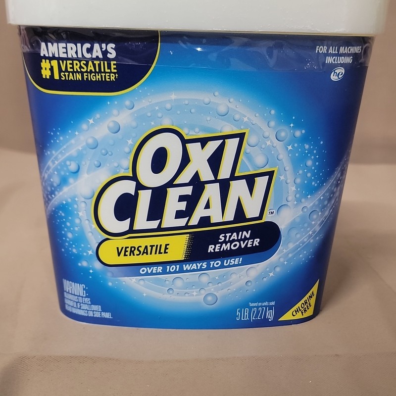 OxiClean Versatile Stain Remover Powder 5 lb Tub, Chlorine-Free, Unscented