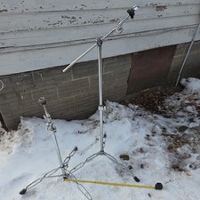 Lot Of 2 Cymbal Stands. Sound Percussion Brand Heavy Duty. 1 Boom 1 Large