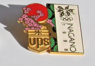  Pins JO NAGANO 1998 UPS OFFIZIELLER SPONSOR Signiert: Aminco Vintage #4/16 Selten