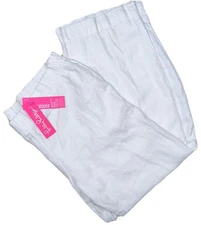 New Lilly Pulitzer 30" Deri Linen Palazzo Pants Size XL in Resort White Solid