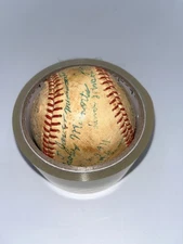 Vintage Era Unknown Team Players Signed Baseball Ball