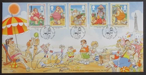1994 The British Seaside Bradbury FDC Signed Ronnie Barker
