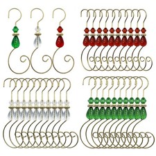 30 Pcs Ornament Hooks Hangers Christmas Decorative Hanging Stainless Wire wit...