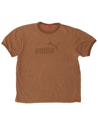 Puma Mens Regular Fit Graphic T-Shirt Top Large Brown Cotton BF15