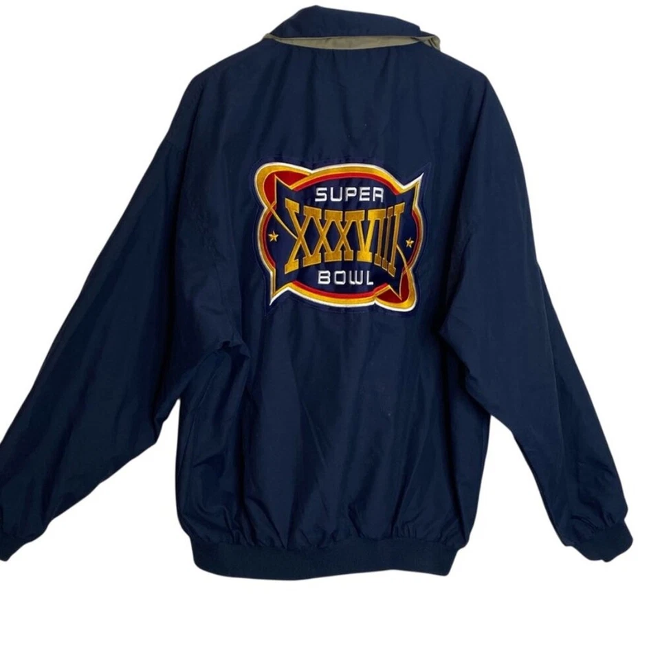 NFL 超级碗风衣 XXXVIII 2004 男式 XL 码 — 第 2/4 张图片
