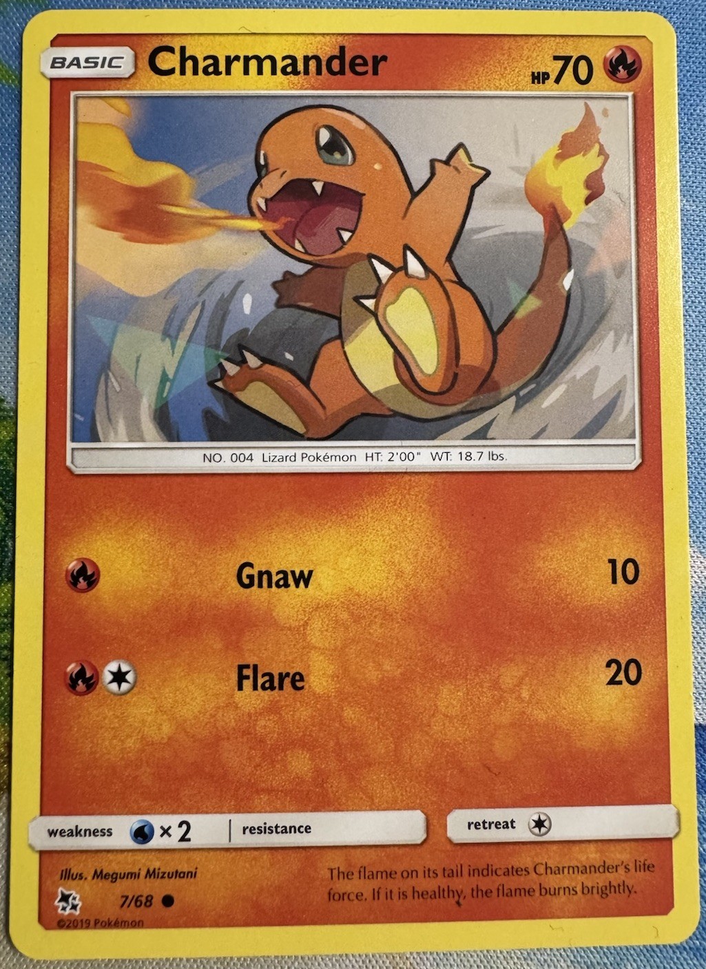 Charmander 7/68 Common Hidden Fates Pokemon Moderately Played