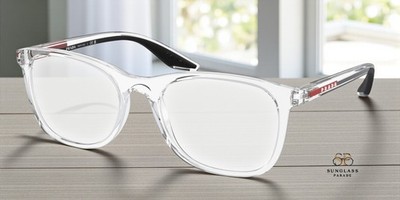 PRADA LINEA ROSSA PS 05PV 2AZ1O1 Crystal Demo Lens 55 mm Men's Eyeglasses