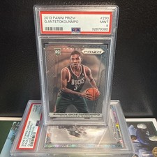 2013-14 Prizm #290 Giannis Antetokounmpo Rookie Card PSA 9 Mint RC Bucks. rookie card picture