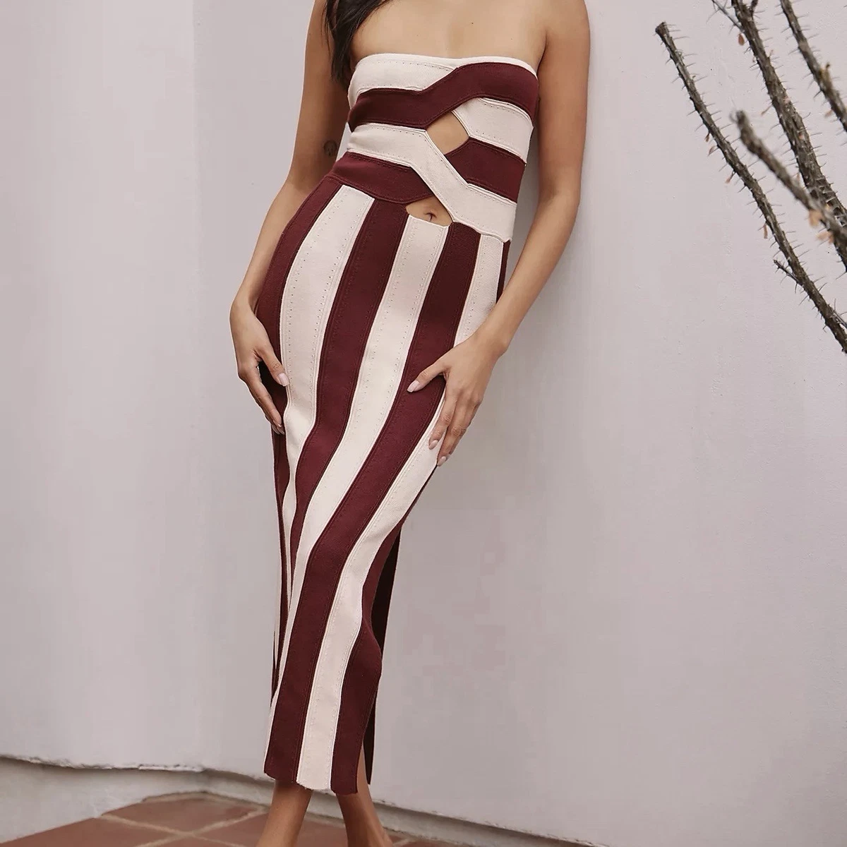 anthropologie red and white striped dress Anthropologie WAYF Red White Striped Dress