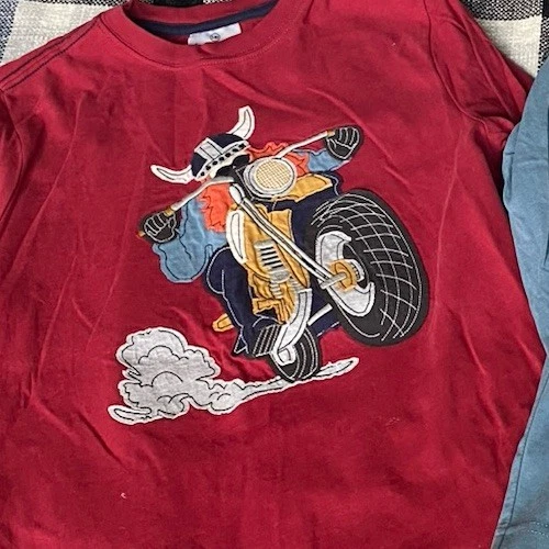 Conjunto de Camisa Manga Larga Hanna Andersson Niños Envío y Motocicleta Vikinga Talla 10 Foto 2 de 4